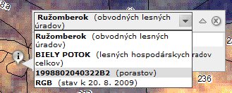 Výber identifikovanej vrstvy Výber identifikovanej vrstvy